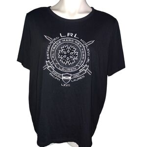 Ralph Lauren Black Tee with White Graphic